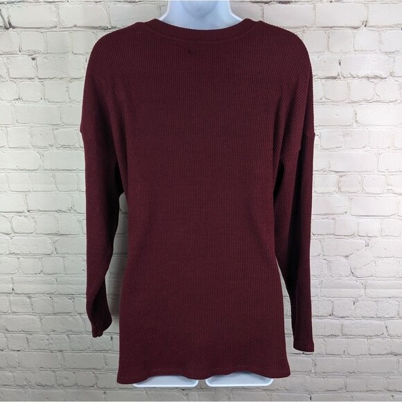 NWT Bershka Cinch Front Tie High Low Long Sleeve Sweater - Picture 2 of 4